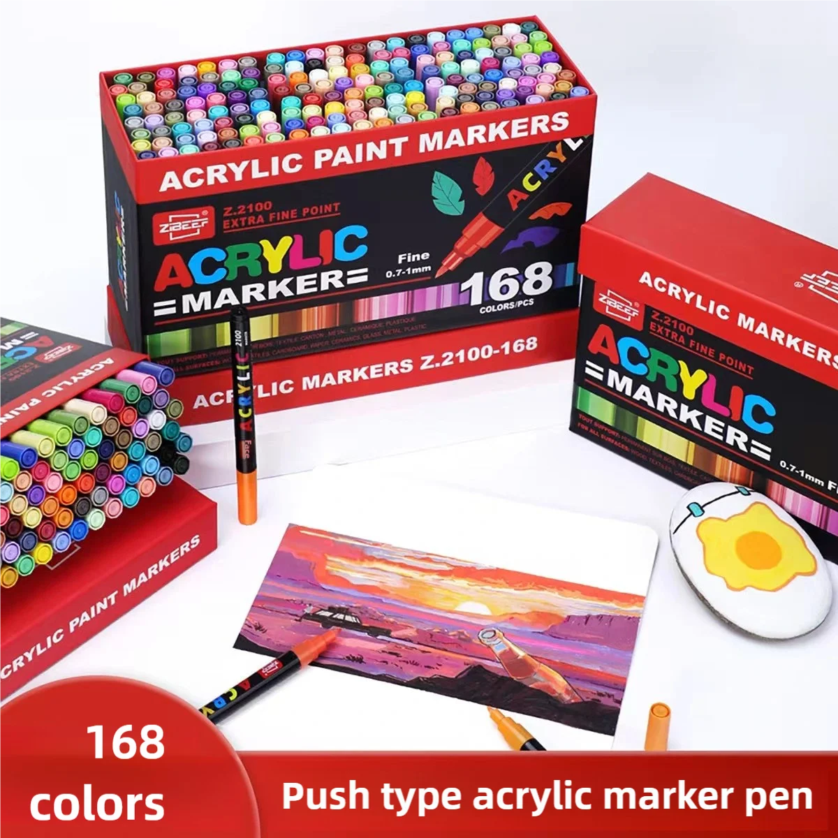 36Colors GuangNa New Acrylic Markers Set Hard Tips Pens Fabric Rock Painting Pen Stone Ceramic Glass Canvas Wood Art Supply