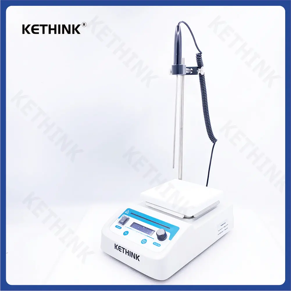 KETHINK KT-MS350-H 디지털 디스플레이 미니 자기 교반기 믹서(가열판 3L 포함)