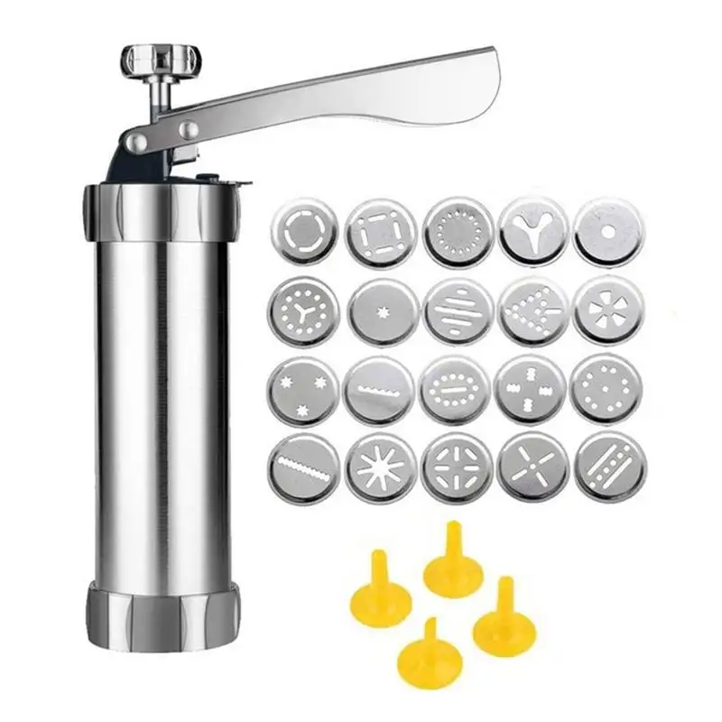 

Cookie Press Kit Biscuits Maker Sets With 20 Cookie Press Molds & 4 Pastry Piping Nozzles Cake Decorator Sets