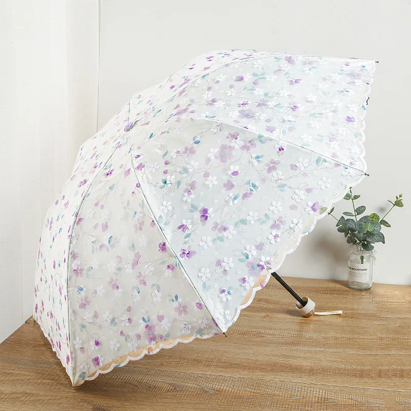 Rain Windproof Umbrella Handle Accessories Decoration Kawaii Sun Umbrella Wedding Lace Home Garden