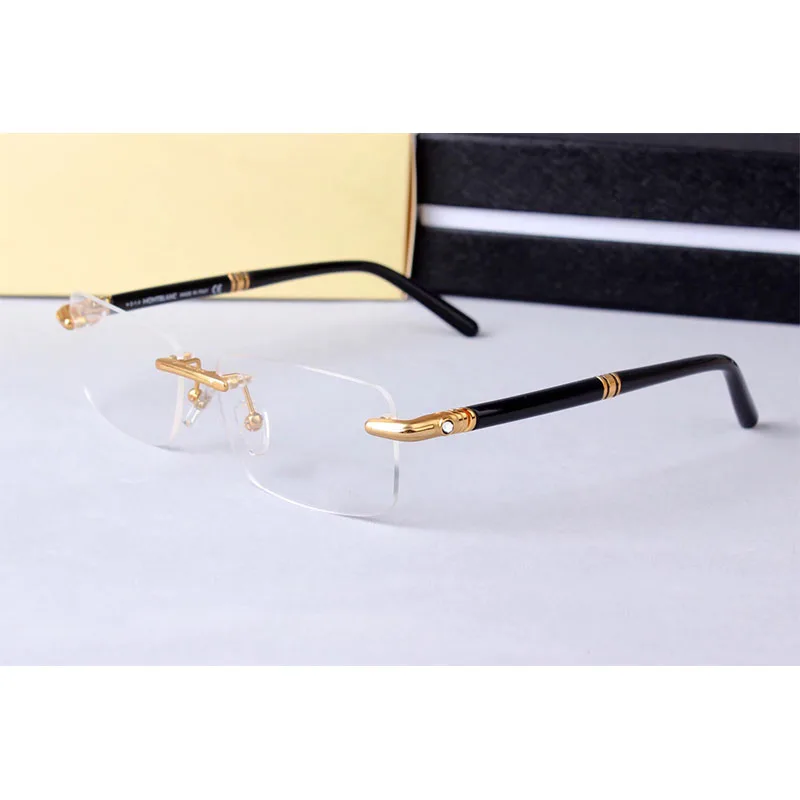 

Luxury Brand Rimless Glasses Frame Men Wide Face High Quality Myopia Prescription Eyeglasses Frames Optical Eyewear MB474