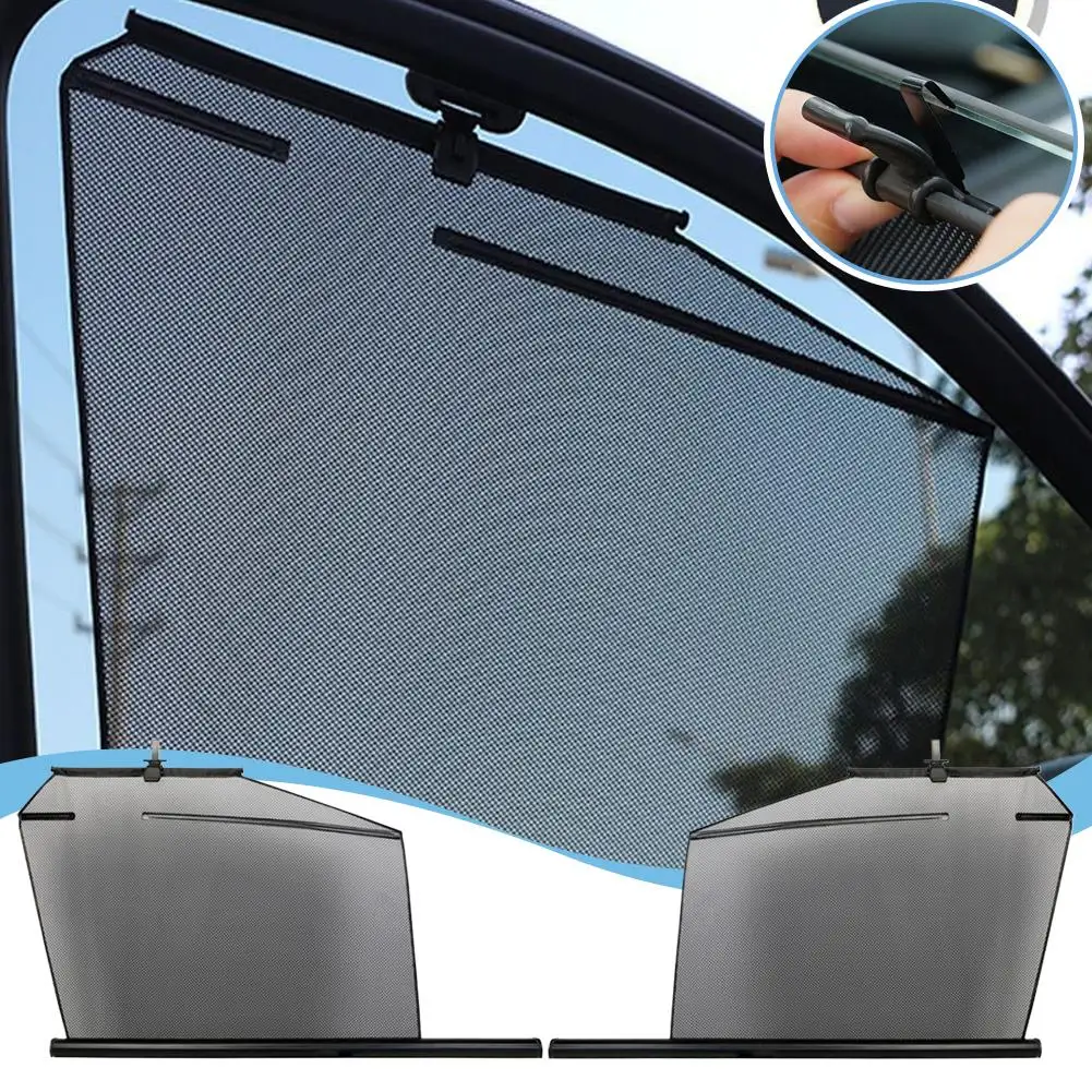 Premium Sommer-Autofenster-Sonnenschutz, UV-Schutz Automatisch Einziehbarer Hitzeschutzvorhang für Privatsphäre & Blendschutz