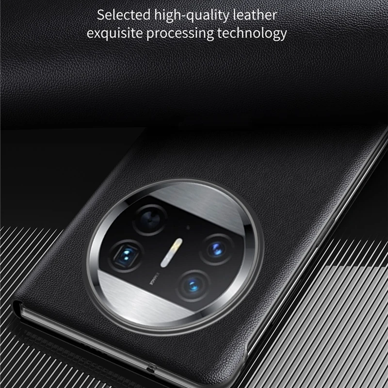 Leather Smart View Window Flip Cover with Touch Pen Slot for Huawei Mate X Series - Enhanced Protection