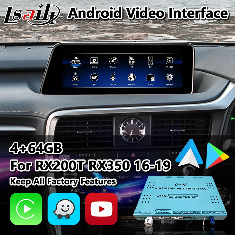 

Lsailt Android Multimedia Auto Video Interface for Lexus RX350 RX200T RX450H RX Mouse Control 2016-2019