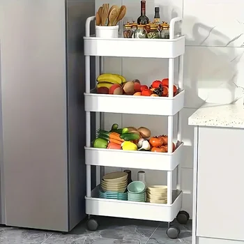 White Rolling Storage Cart 1