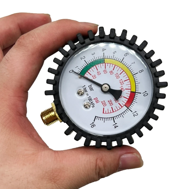 Pressure Gauge Fluid Pressure Gauge Digital Manometer High Pressure Gauge Bottom Connector & Rubber Protector Resolution 0.1psi for Car Motorcycle Bicycle