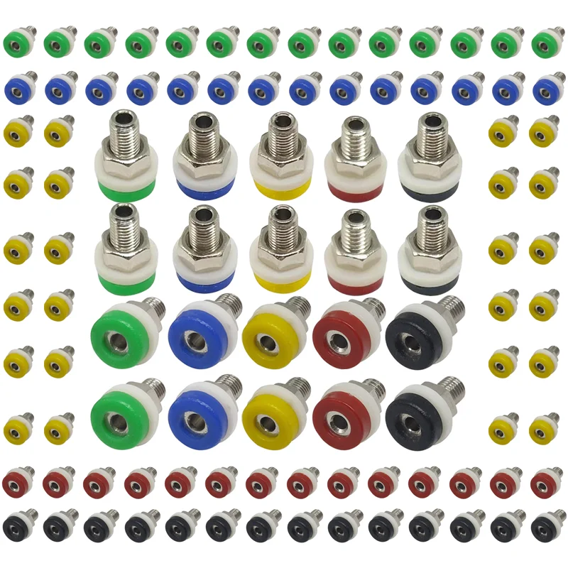 40/200pcs 2mm Banana Socket Binding Post Nut Banana Plug Jack Test Hole DIY Parts Electrical Terminal Connector