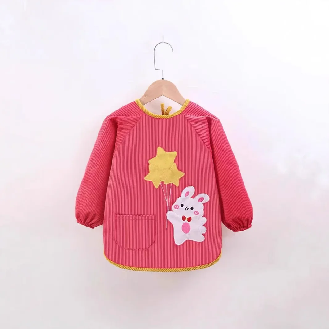 Children's Waterproof Dirty Proof Cover up Long Sleeve Baby Clothes Unisex Kids Protection Coat Fall Winter Season AE Stock