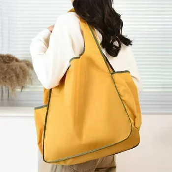 Borsa per la spesa portatile, ecologica, di grande capacità, borsa a tracolla impermeabile, borsa per la spesa pieghevole per la spiaggia