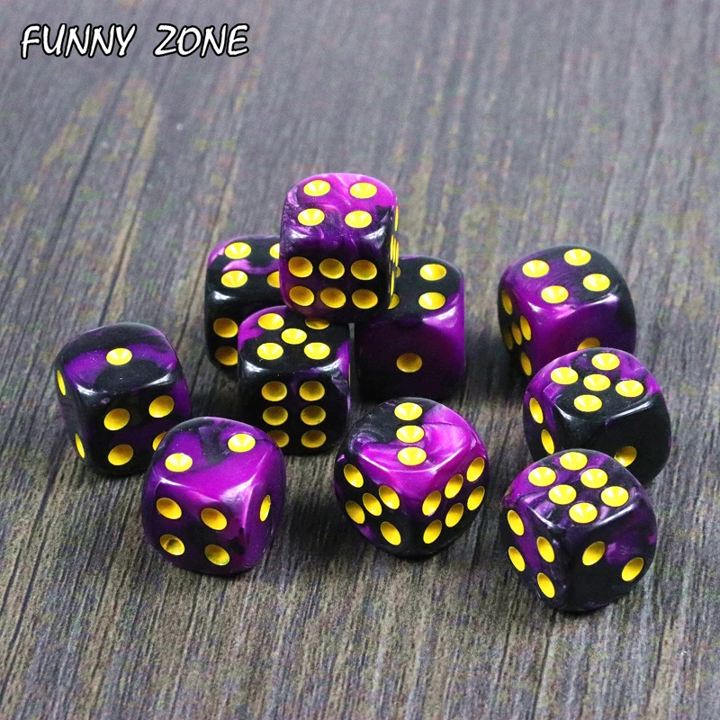 10pcs/set 12mm D6 Gambling Dice Gold Standard Dot Tower Game Accessories