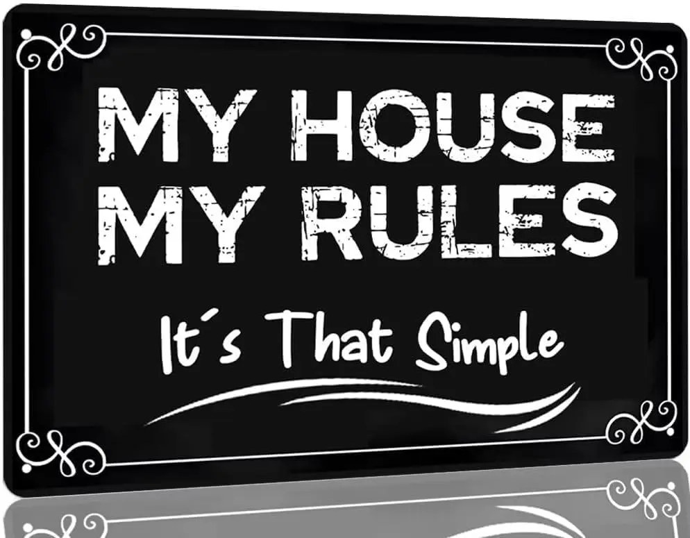 Мой дом мои правила это простое Оловянное металлическое Украшение стен Правила Дома металлический знак настенный знак для гаража мужская пещера Backya