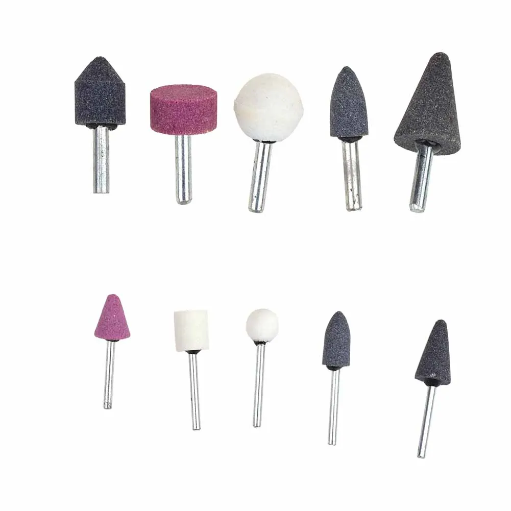 For 10-Piece Set Ceramic Grinding Head Grinding Set 3mm/6mm Shank Diameter Tool