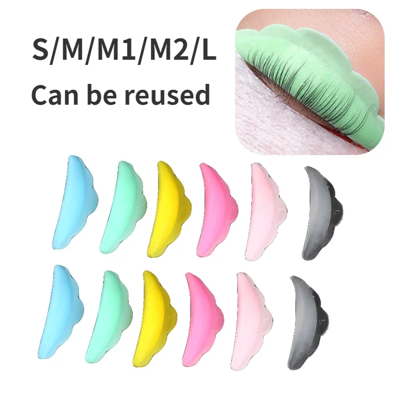 Eyelash Curler 10Pcs Reusable Eyelash Lifting Kit Silicone Lamination Pad Eyelash Perm Rods 3D Eyelashes Extension Curler Pad Makeup Tool