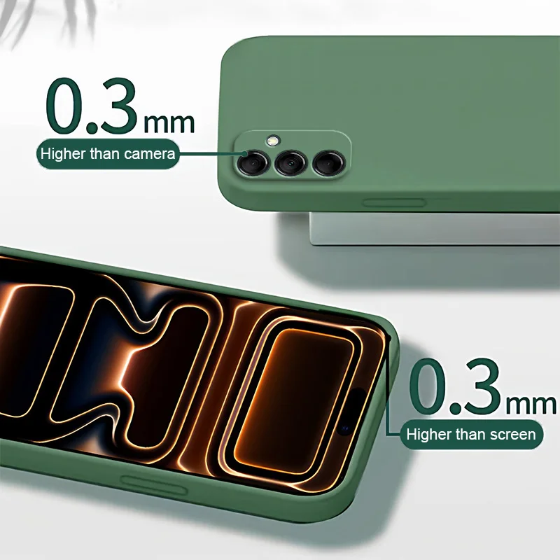 Slim Square Liquid Silicone Case with Soft Microfiber Lining - Enhanced Grip and Durability