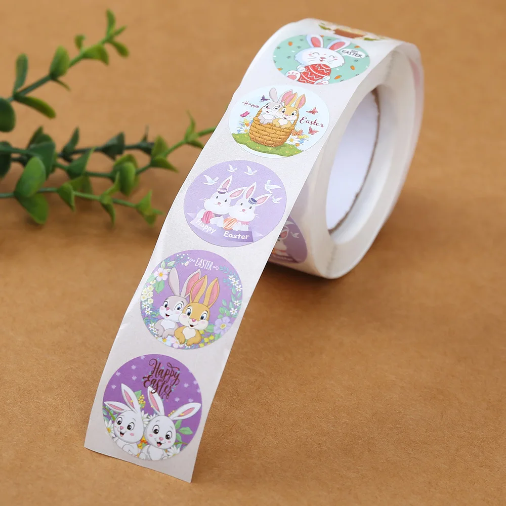 Easter Sticker 100-500 Pcs 2.5cm Kids Happy Easter Bunny Egg Cartoon