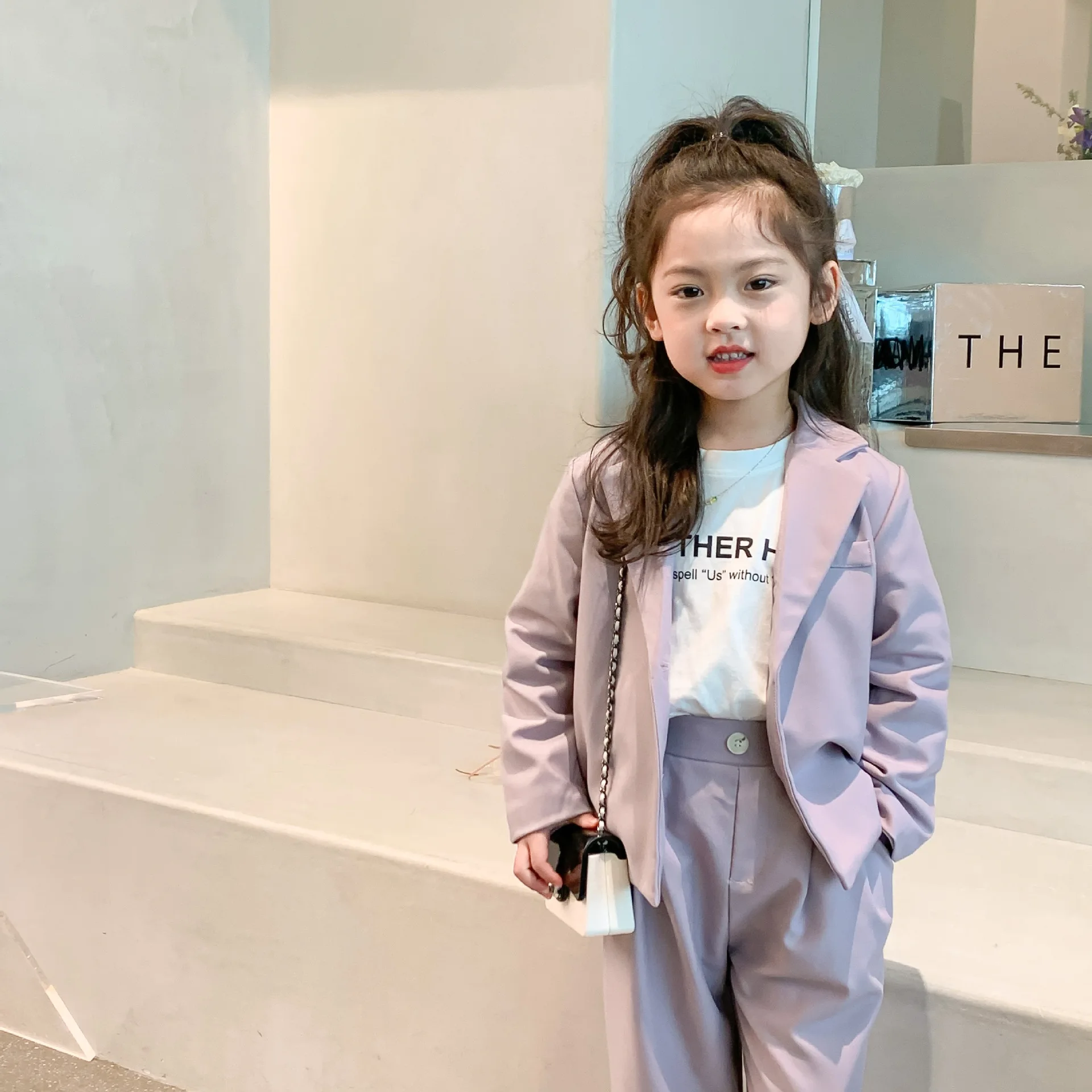 Amazon.com: Toddler Baby Girl Blazer Suit Long Sleeve Ruffle Button Jacket  Blazers Tops High Waist Casual Pants with Belt Bag (Pink,5-6 Years):  Clothing, Shoes & Jewelry