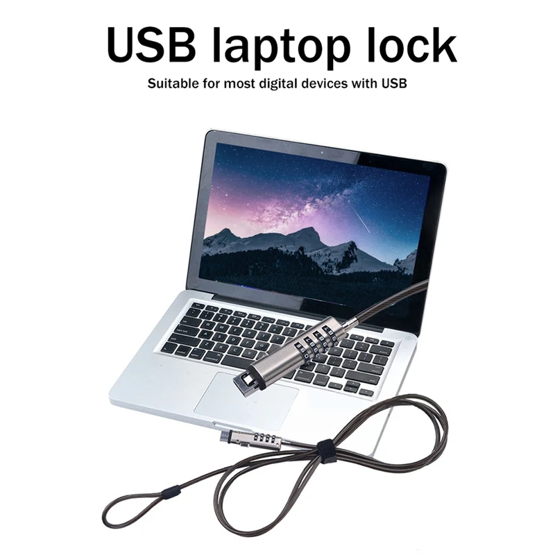 【Hot Cake】3X USB Password Lock Computer Lock Password Protection Anti-Theft Universal Laptop Computer