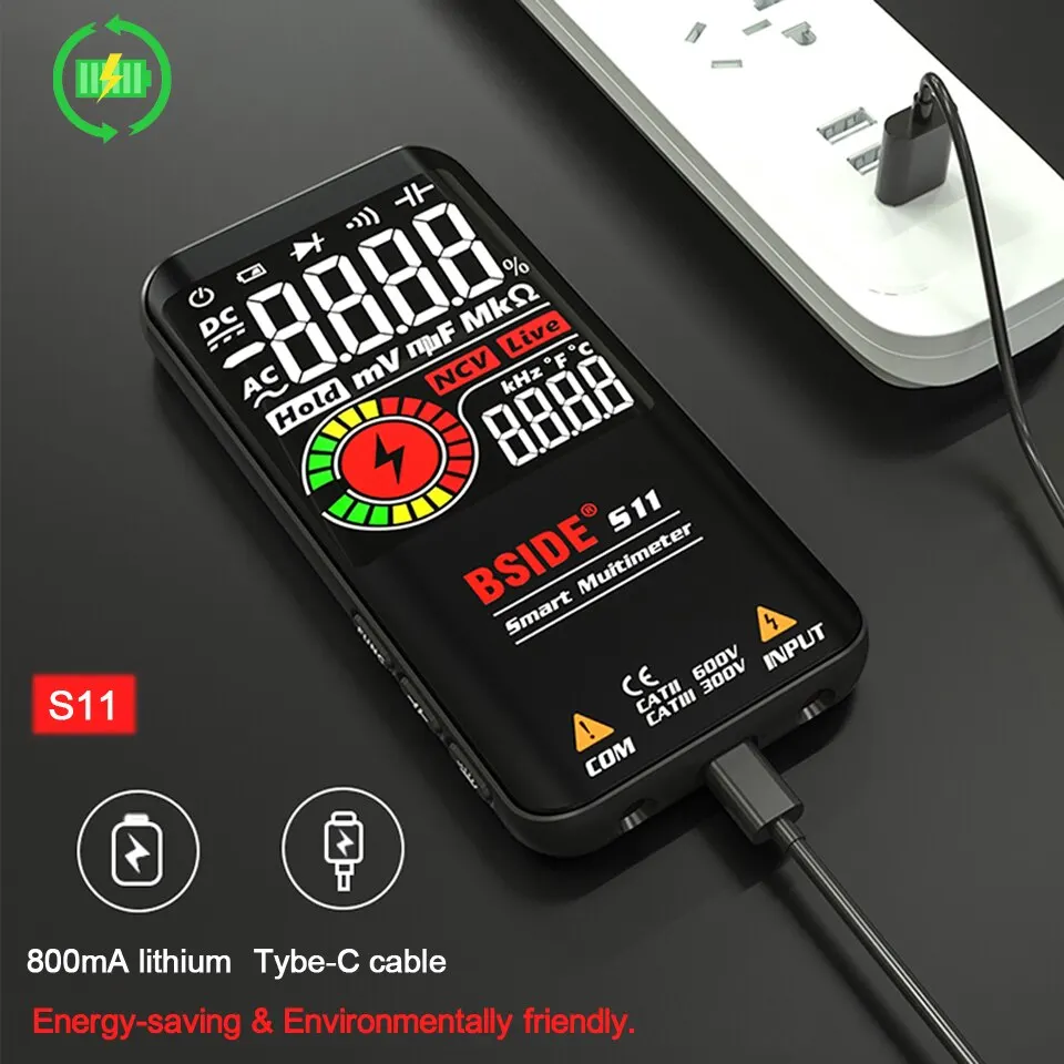 BSIDE S11  Ƽ Ʈ  ׽, USB  T-RMS, DC AC ,  Hz, NCV  Ƽ׽