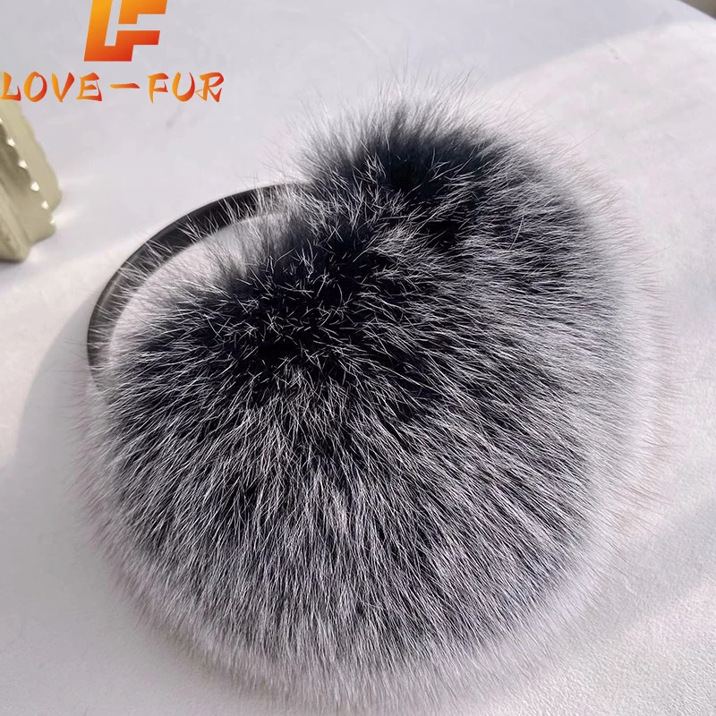 Ladies fox fur earmuffs winter women warm real fox fur earmuffs girl's earlap ultra large ladies plush earmuff new style luxury