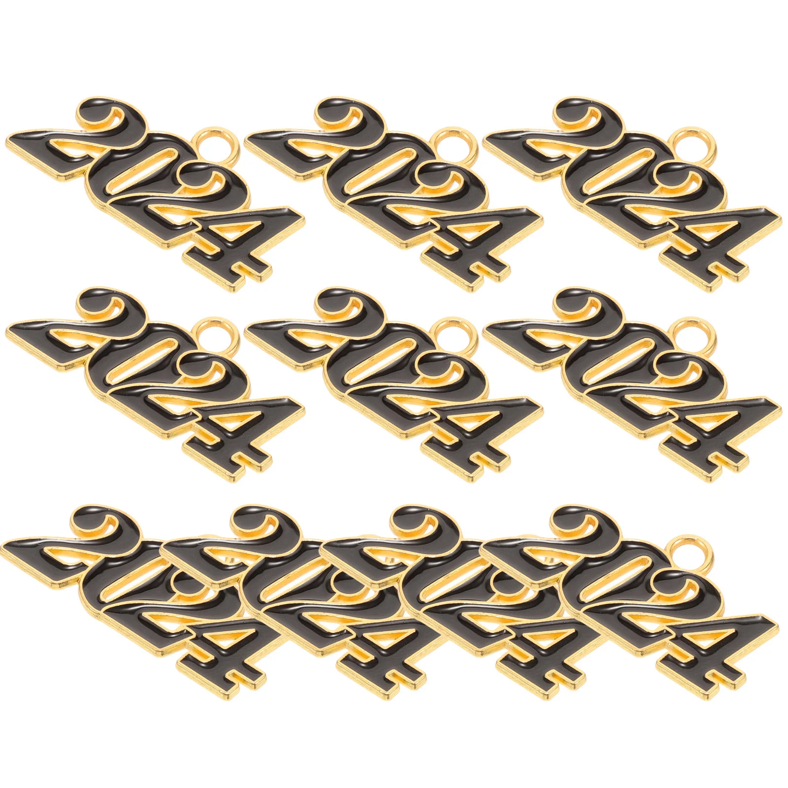 

10Pcs DIY Jewelry Charms Pendants 2024 New Year Charms for Necklace Bracelet DIY Supply