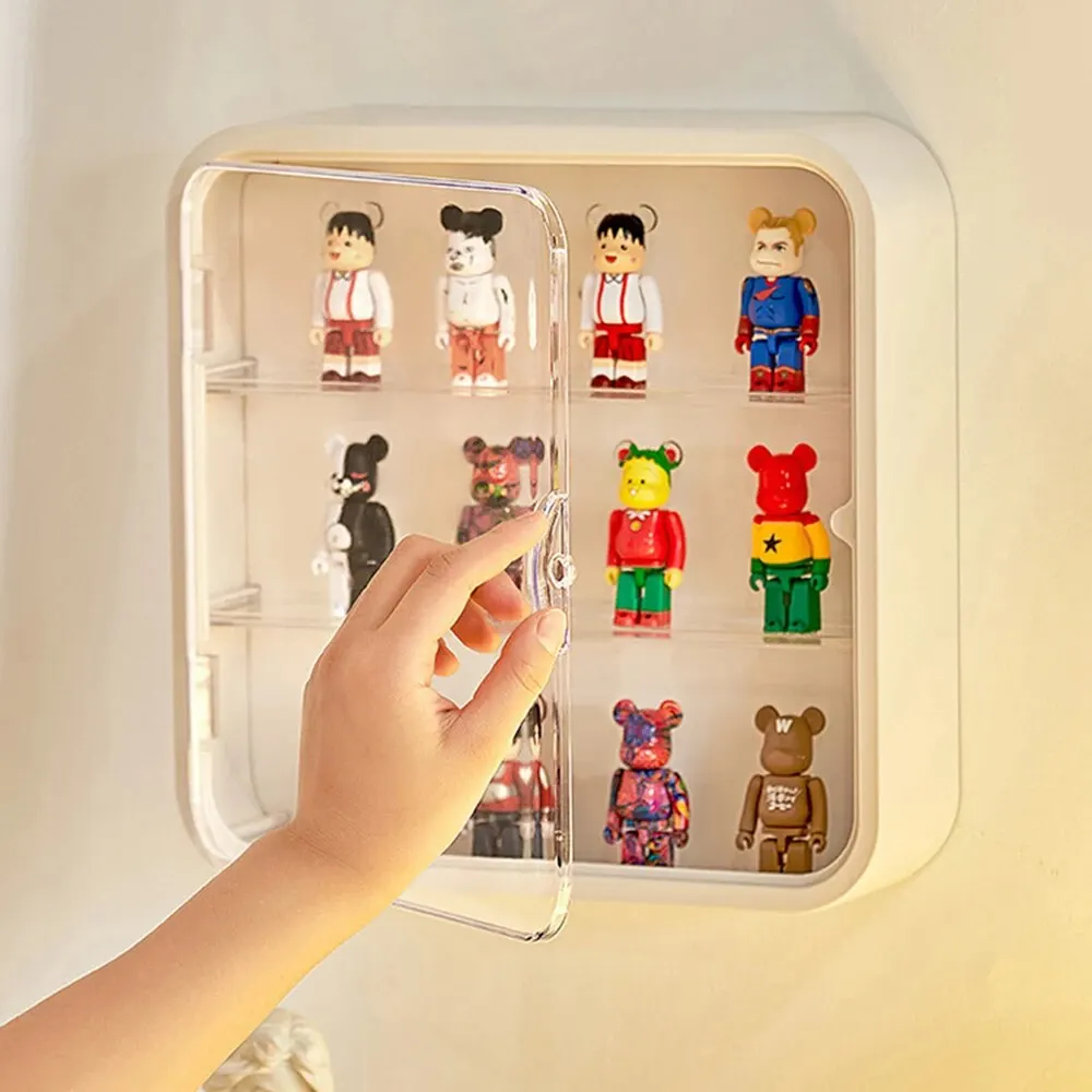 Doll Blind Box Storage Wall Mounted Magnetic Suction Figurine Display Cabinet Dustproof