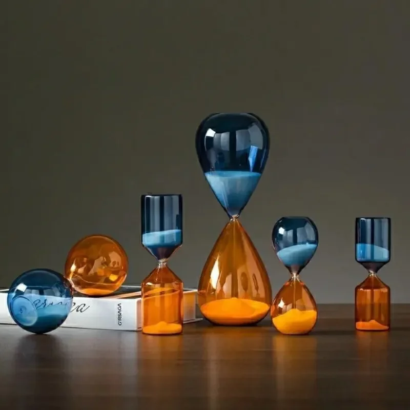 Two-color Hourglass Timer, Home Decor, Desk Living Room Decoration, Kitchen Tools, Glass Crafts Gifts, Sand Timer 5/15/30/60 Min