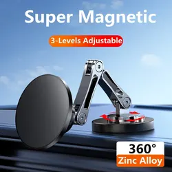 Magnetic Dashboard Car Phone Holder Stand - Universal Smartphone Mount and Support Bracket (Black)
