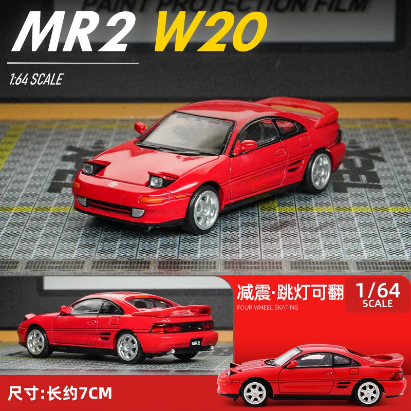 UM 1/64 MR2W20 Diecast Classic Model Car JDM Vintage Racing Car Vehicles Headlamps Can be Flipped Over Collection Gift