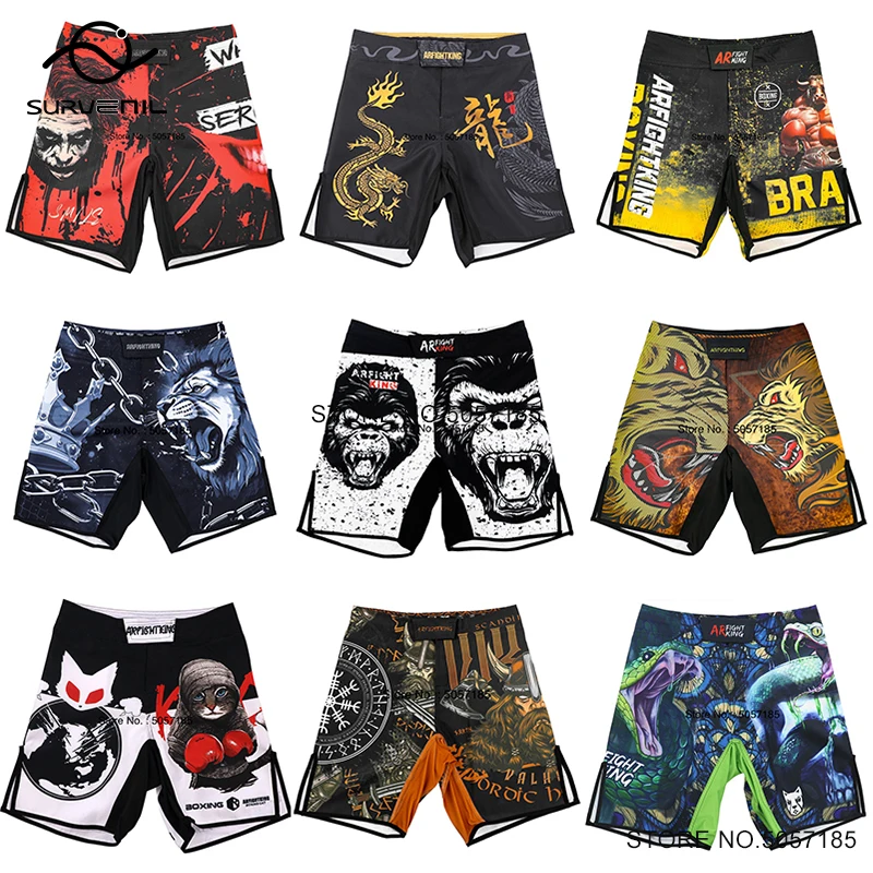 

MMA Shorts Dragon Tiger Muay Thai Fight Shorts Men's Martial Arts Grappling Kickboxing Cage Fighting Kick Boxing Training Trunks