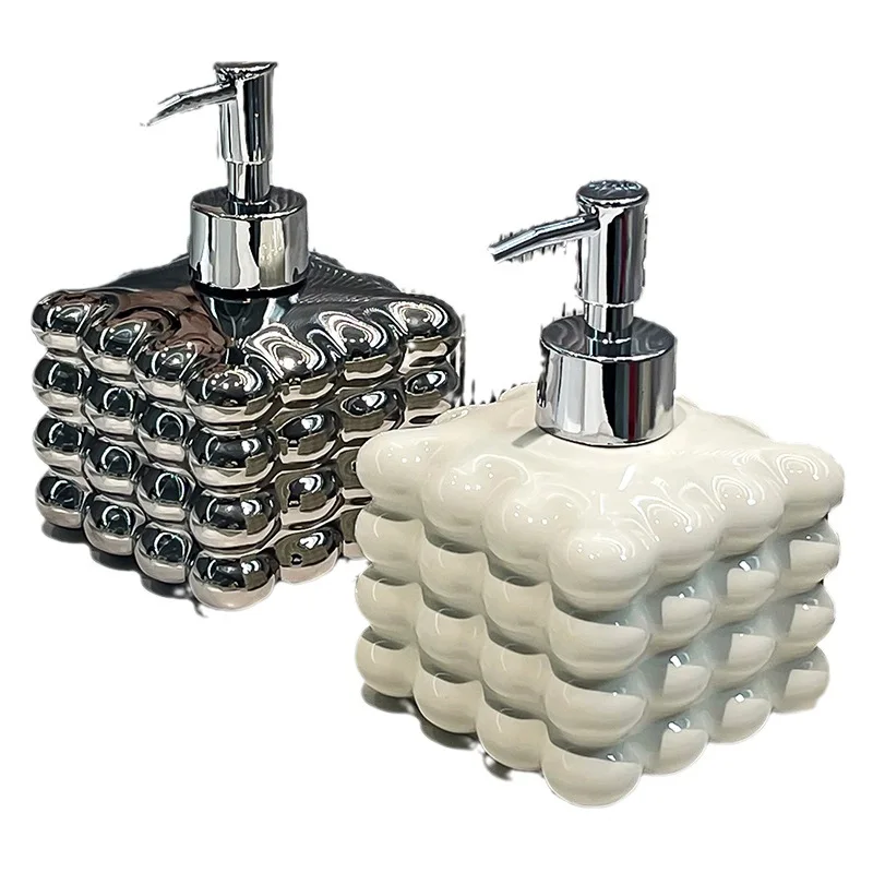 

ceramic hand sanitizer bottle High grade hotel shower gel shampoo separate bottle press type lotion bottle laundry detergent