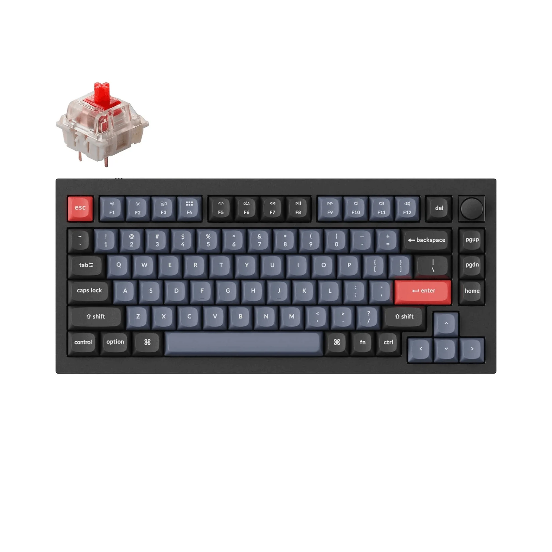 gaming computer keyboard Keychron Q1 Knob QMK Fully Assembled Custom Mechanical Keyboard 75% Layout Type-C Wired Keyboards for Mac Windows cheap computer keyboard