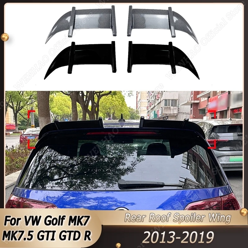 폭스바겐 골프 MK7 MK7.5 GTI GTD R 2013-2029 용 블랙 자동차 테일 윙 리어 트렁크 스포일러 윙 루프 스포일러 윙, 자동차 액세서리, 2 개
