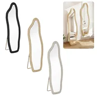 Comanlai 160x50 см волнистое напольное зеркало для ванной комнаты, зеркало в полный рост, настенное зеркало, зеркало всего тела для гостиной, стоящее зеркало — изображение 3