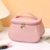 Portable PU Makeup Bag,  Large Waterproof Cosmetic Pouch, Travel Washbag With Handles 2