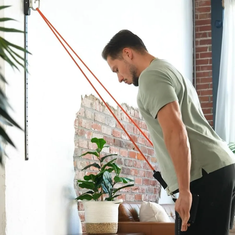 Space Saver Gym Resistance Bands Exercise Equipment for at Home Fitness Workout | Resistance Band Wall Anchor for Kinetic Bands