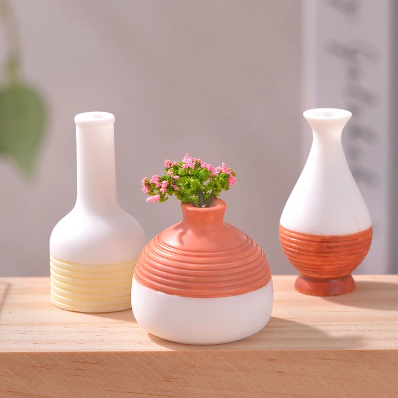 

1PCS Super Mini Vase Miniature Craft Doll House Decor Fairy Garden Miniatures DIY Desktop Ornament Home Decoration Accessories