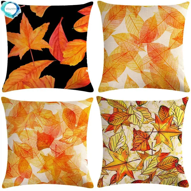 

Осенняя подушка в виде кленового листа, чехол для подушки, наволочка 45*45, декоративная наволочка для домашнего декора