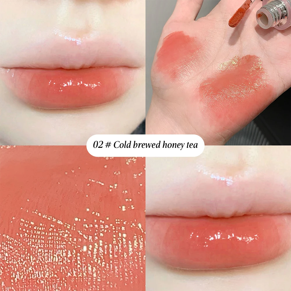 SHAQINUO 6 Colors Of Water Mirror Lip Glaze, Moisturizing Lip Gloss Pink Packaging Cute Girly 6