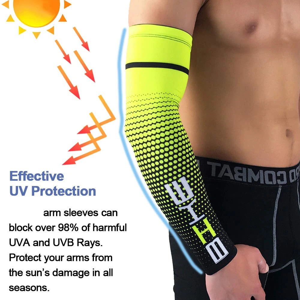 Mangas elásticas unissex para braço, ciclismo, corrida, esportes, resfriamento, proteção solar UV, capa de punho, novo, 1 par