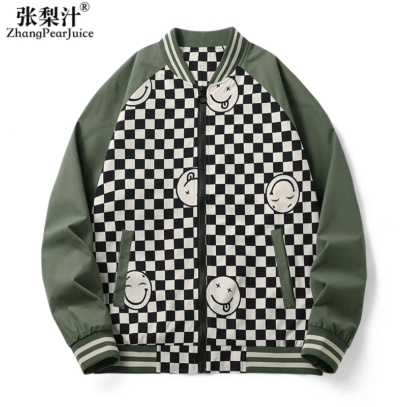 

Autumn Men Outdoor Jacket Winter Casual Jacket Outwear Korean Varsity Jacket Men High Street Patchwork Print Windbreaker Coats