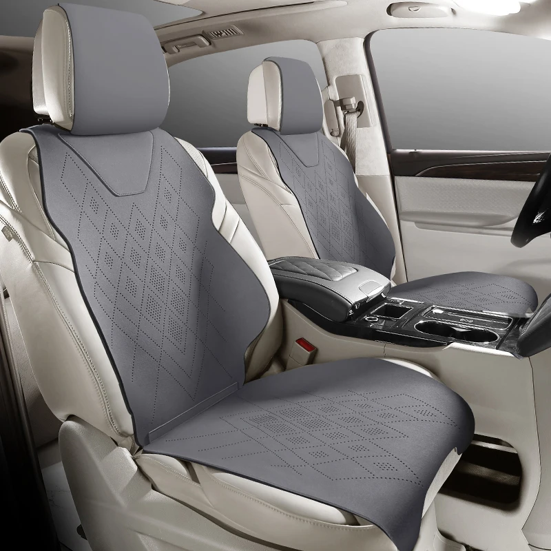 범용 자동차 액세서리 스웨이드 새들 시트 쿠션 패드, 90% 세단 SUV용 하프 커버, 범용 세트 커버, 단 7 좌석