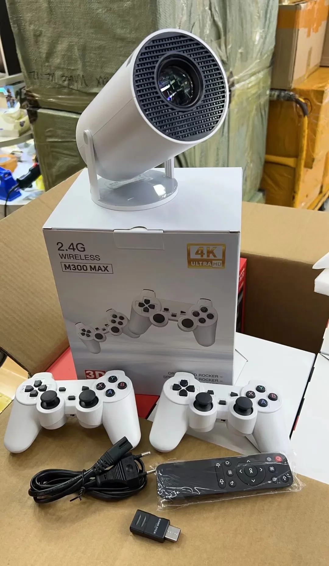 M300 Max Handheld Game Consoles Retro Video Game Console Mini Portable Intelligent Projector 720p Home Projector 64GB Games Gift