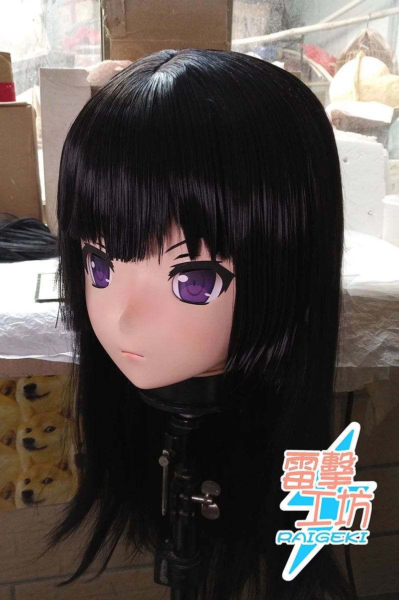 

(LJ-123) Customize Character Female/Girl Resin Kig Full Head With Lock Anime Cosplay Japanese Anime Kigurumi Mask