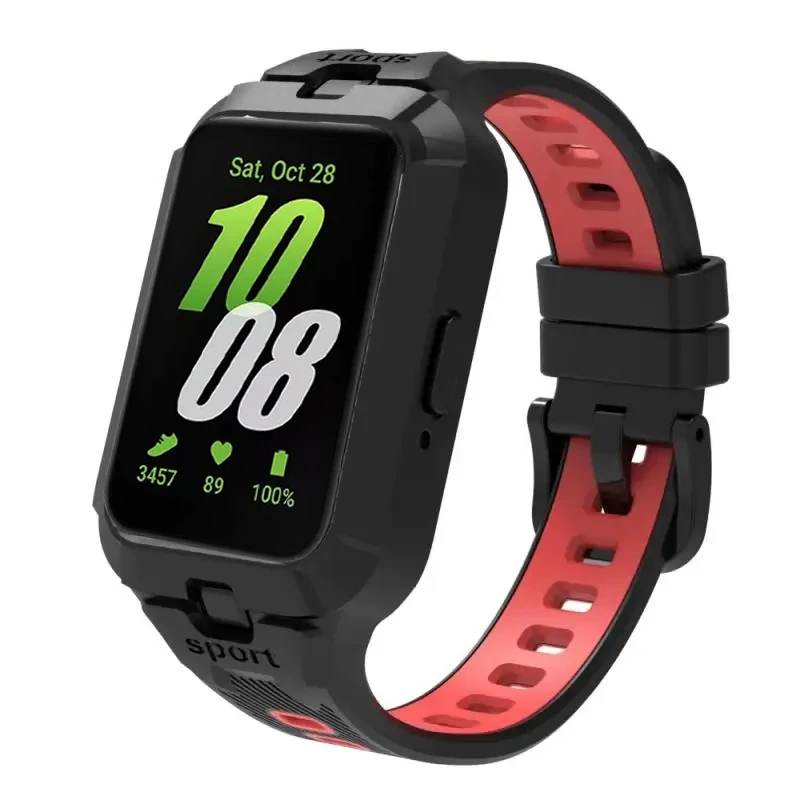 Dual Function Silicone Strap and Case for Smartwatch - Replacement Sport Bracelet and Wrist Band