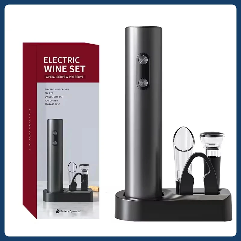 Luxurious Electric Red Wine Opener Gift Set