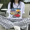 Spring New Plaid Sports Casual Straight Pants Women's Korean Version Loose Wide Leg Pants Trend 3