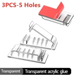 Self-Adhesive Cable Clip Organizer - Versatile Cord Holder for Desk, Wall, Car, and Home (3X5Holes-Transparent)