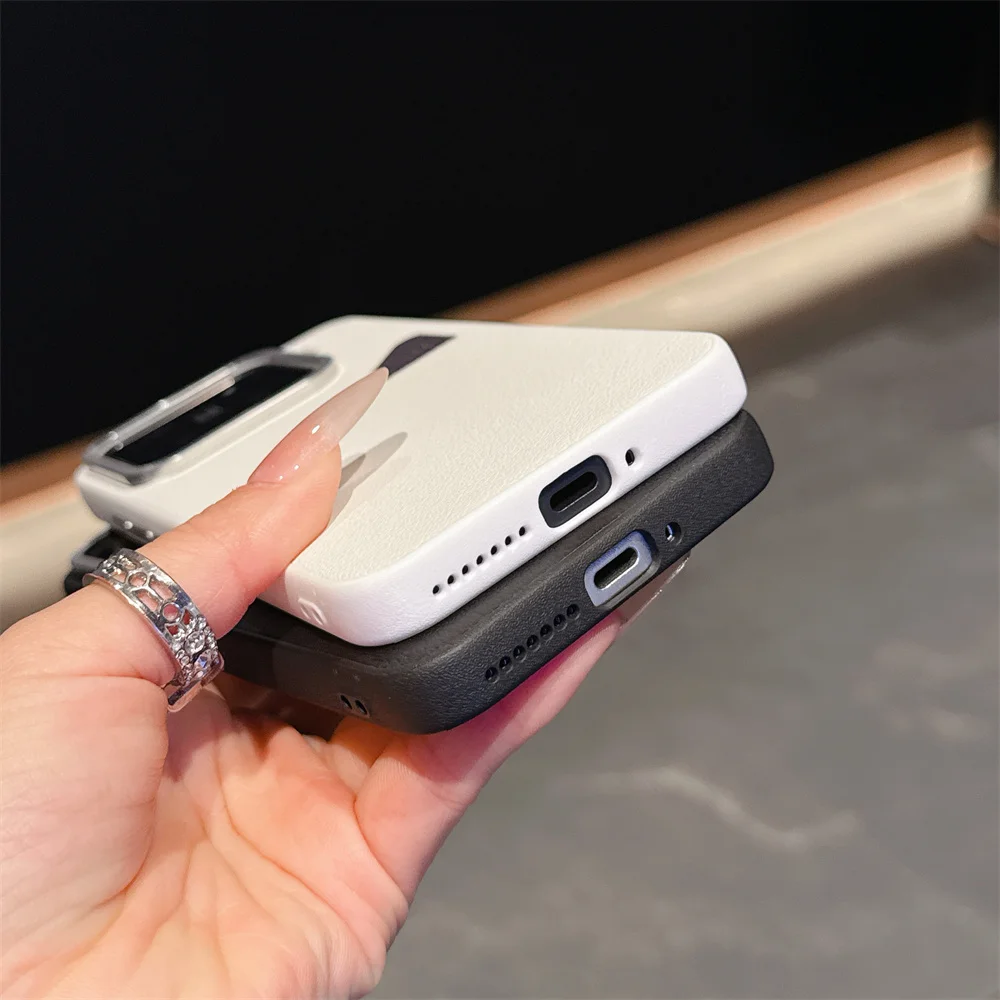 Leather Heat Dissipation Case with Metal Lens Protection and Shockproof Design