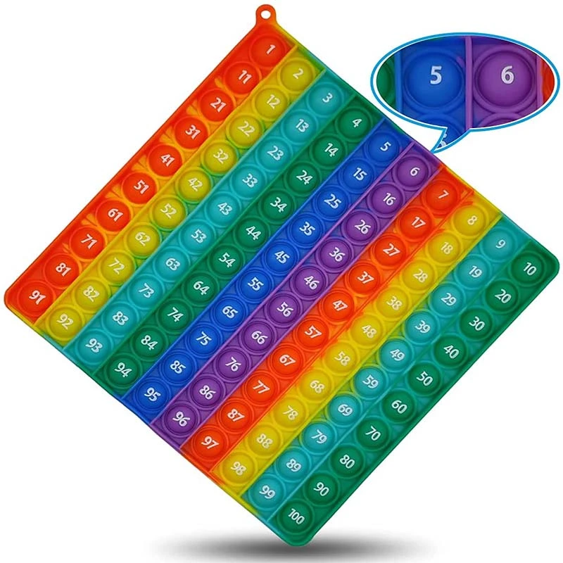 Multiplication Table Chart Square Pop Fidget Toys Counting Popper Board
