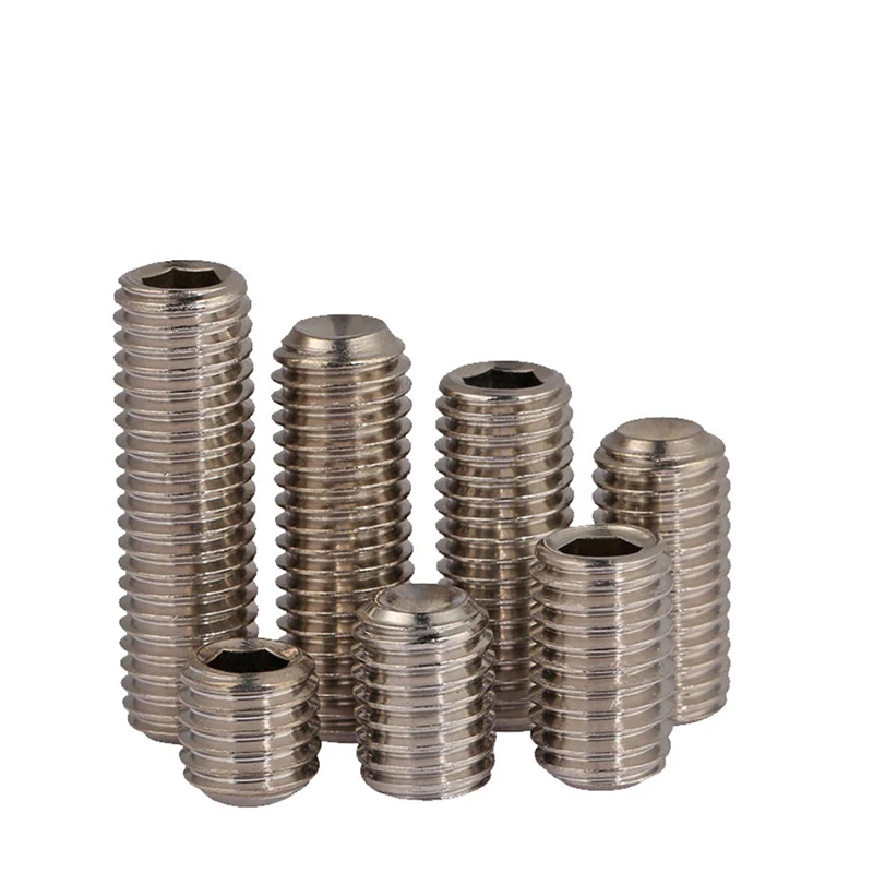 

50pcs/lot Gr2 M3 M4 M5 M6 M8 household din913 headless fixing mechanical pure titanium flat head set hexagon socket screw